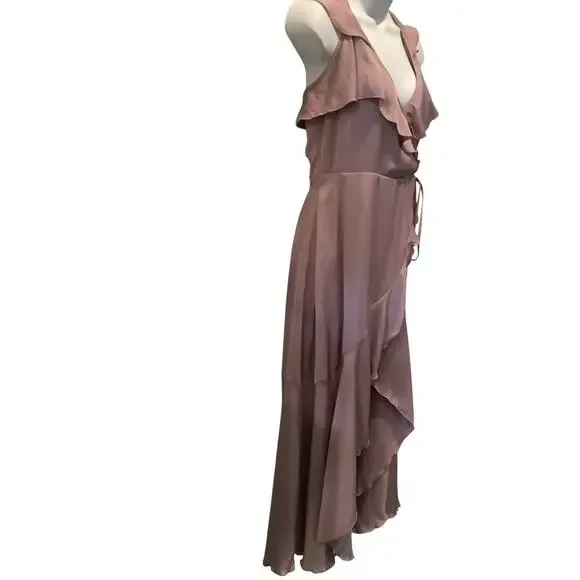 ALTAR’D STATE V-NECK FAUX WRAP OPEN BACK HI LOW HEM DRESS/GOWN M NWT - Picture 4 of 7